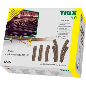 Modelová železnice H0 - Rozšiřující set kolejiva C3 s podložím C-Gleis / TRIX 62903