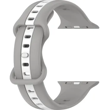 Řemínek na hodinky X-SITE Řemínek pro Apple watch silikonový 42/44/45/49mm šedobílý