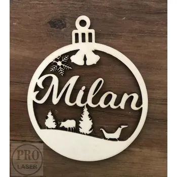 Vánoční ozdoba Dřevěná vánoční ozdoba se jménem 11