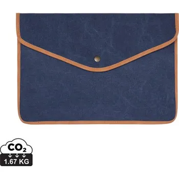 batoh na notebook VINGA Pochette ordinateur 14" en toile recyclée GRS Bosler - Námořní Modř, Firemní dárkové předměty s vlastním potiskem