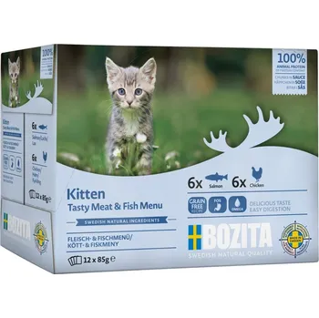Bozita Cat Kitten kousky v omáčce s kuřecím, kapsička 85 g (12 pack)