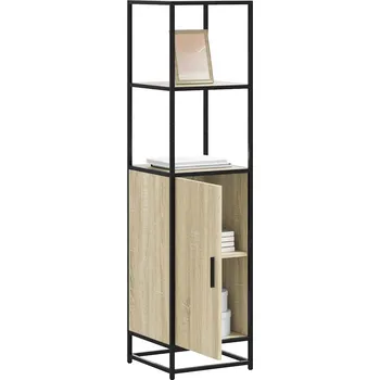 přebalovací pult a komoda Skříň highboard dub sonoma 35,5x35x139 cm kompozit a kov Hnědá 849045