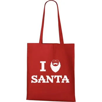 DOBRÝ TRIKO Vánoční taška s potiskem Santa Barva: Červená