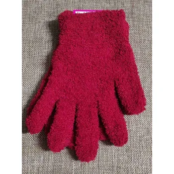 Rukavice Dámské / dívčí pletené rukavice zateplené barva červená