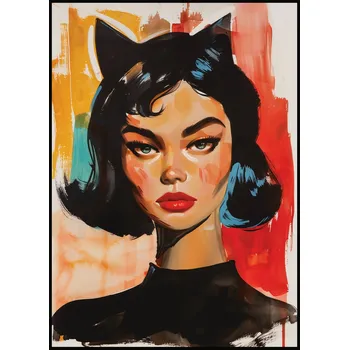 Plakát Jen tak z lásky Plakát Dívka v kočičím Rozměr plakátu: A4 (21 x 29,7 cm)