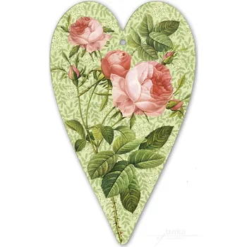 Růžová růže, dřevěný obrázek