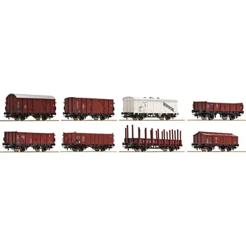 Modelová železnice H0 - Set osmi nákladních vozů, DB / ROCO 44002