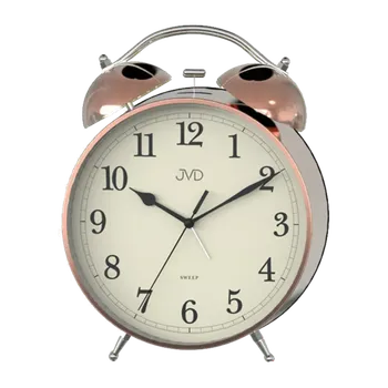 Budík Ručkový netikající tichý budík s mechanickým zvoněním JVD SRP2107.3