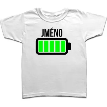 Baterie - vlastní jméno - dětské tričko s potiskem bílá - white Černá - 402 116 (5-6 let)