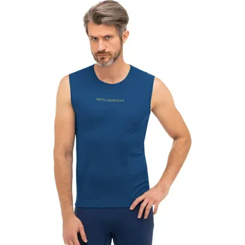 Pánská móda BRUBECK PÁNSKÉ TRIČKO BEZ RUKÁVU 3D PRO Barva: Tmavě modrá, Velikost: M