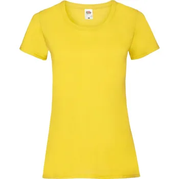 Dámské tričko Dámské tričko bez potisku - Fruit of the Loom - Valueweight 165g/m2 S žlutá - yellow