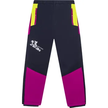 Dívčí kalhoty Dívčí šusťákové kalhoty, zateplené - Wolf B2273,tmavě modrá/ růžová Barva: Modrá tmavě, Velikost: 146