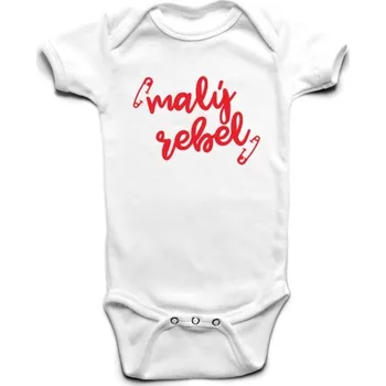 Malý rebel - dětské body s potiskem 6 měsíců Černá Krátký rukáv Žlutá - 418