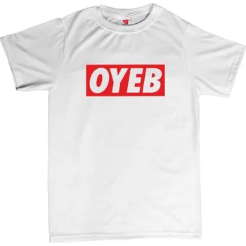 Žertovný předmět Oyeb - pánské tričko s potiskem S bílá - white Červená - 408