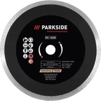 Řezný kotouč PARKSIDE PERFORMANCE® Řezné / Hrubovací kotouče, Ø 230 mm (řezný kotouč s plným okrajem)