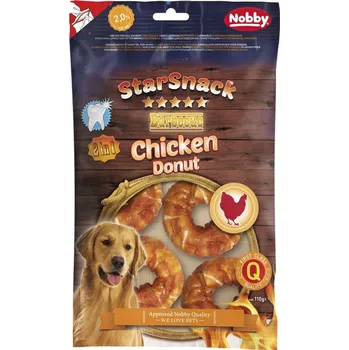 Pamlsek pro psa Nobby StarSnack BBQ Chicken Donut pamlsky 5cm 110g