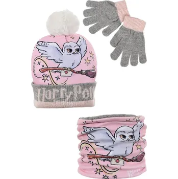 Pokrývka hlavy SOUPRAVA ČEPICE, NÁKRČNÍK A RUKAVICE HARRY POTTER (šedá) Velikost: 52