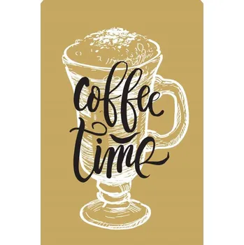 Obraz Cedule Coffe Time Gold