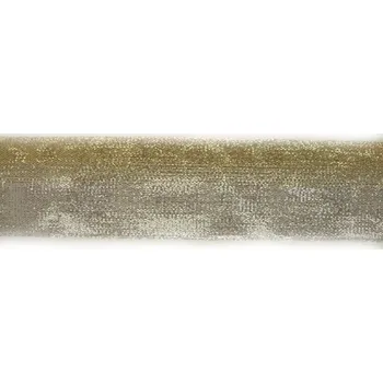 Stuha Plátnová stuha s metaloplastem a drátem, 40 mm, stříbrno-zlatá