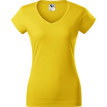 Dámská móda Malfini Fit V-NECK Dámské triko 162 žlutá XL