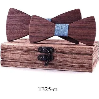 Motýlek Mahoosive 2xDřevěný motýlek kombo T325 otec + syn