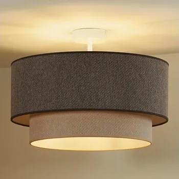 Duolla-Přisazený lustr BOHO ECO RECYCLING 1xE27/15W/230V pr. 45 cm hnědá/krémová