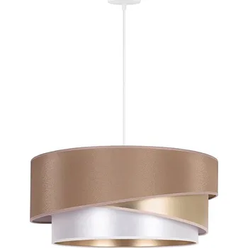 Duolla - Lustr na lanku KOBO 1xE27/15W/230V pr. 45 cm béžová/zlatá/bílá