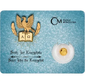 Zlatá mince Patroni - Svatý Jan Evangelista proof