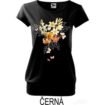 Dámské tričko Dámské tričko volný střih, Lilie jsou krásné Barva: Šedomodrá denim, Velikost: M