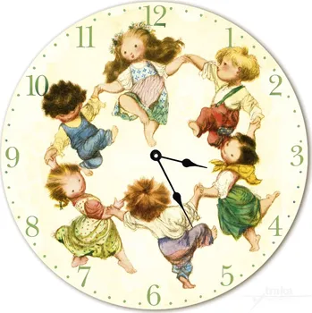 Hodiny Nástěnné dřevěné hodiny - Květuška tančí, Jiří Trnka, Jiří Trnka