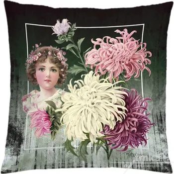 Povlak na dekorativní polštářek Povlak na polštář 40 x 40 cm - Kytice chryzantém