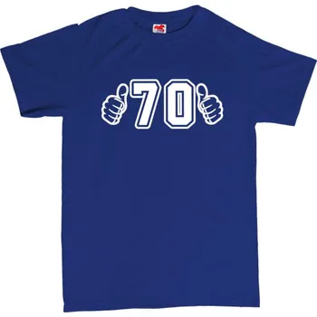 Žertovný předmět Narozeninové tričko - 70 let XL modrá - royal Bílá - 401