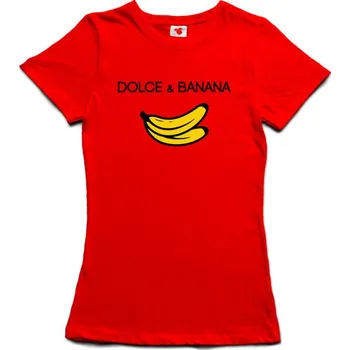 Žertovný předmět Dolce & Banana - dámské tričko XL červená - red Černá - 402