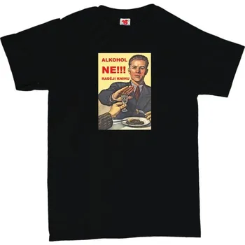 Pánské tričko Alkohol NE! Raději knihu - pánské tričko s potiskem XXL černá - black