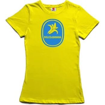 Žertovný předmět Dolce a Banana - dámské tričko s potiskem XXL žlutá - yellow Modrá - 403