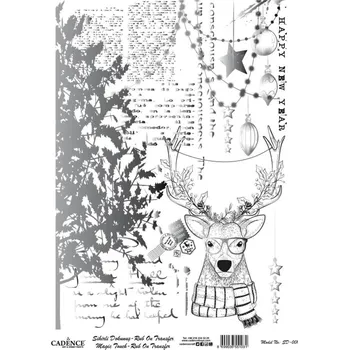 Speciální výtvarná barva Cadence Transferová fólie Cadence, A3 - Jelen, stříbrný