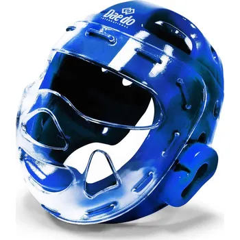 Chránič hlavy na box a bojový sport Daedo přilba s maskou Taekwondo WT - modrá, 20915B, PRO 20916 L