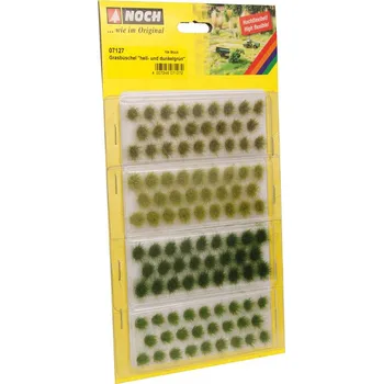 Modelová železnice Travní trsy - světle a tmavě zelené, 6 mm, 104ks / Noch 07127