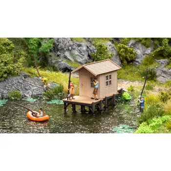 Modelová železnice H0 - rybářova chatka, Laser-Cut stavebnice / NOCH 14262