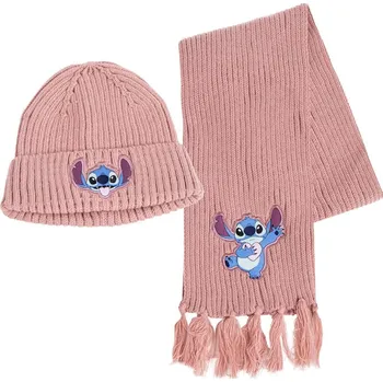 Kšiltovka Cerda zimní set - Čepice se šálou STITCH