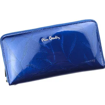Peněženka Dámská lesklá kožená celozipová peněženka Pierre Cardin LEAF 119 modrá | KabelkyproVas.cz