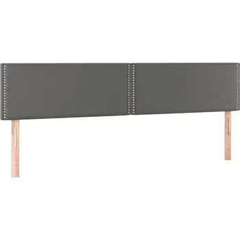 Čelo postele šedé, umělá kůže 100 x 78/88 cm, 2 ks