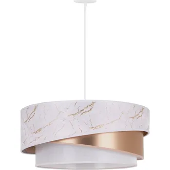 Duolla - Lustr na lanku KOBO 1xE27/15W/230V pr. 45 cm bílá/rosegold