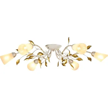 Brilagi - Přisazený lustr FLORA 6xE14/60W/230V zlatá/krémová/patina