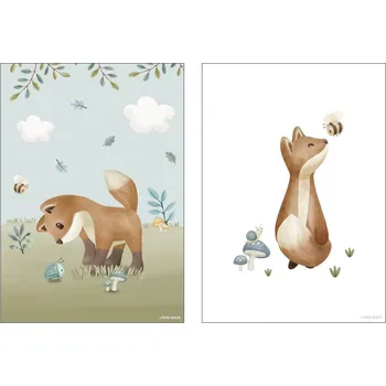 Dětská postýlka LITTLE DUTCH plakát A3 Forest Friends