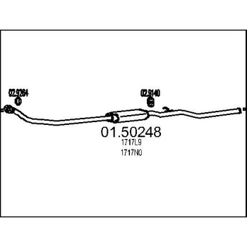Auto-moto Střední tlumič výfuku MTS 01.50248
