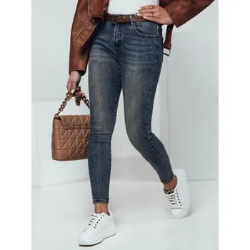 Dámské úzké džínové kalhoty SKINNYJEAN s páskem námořnická modř