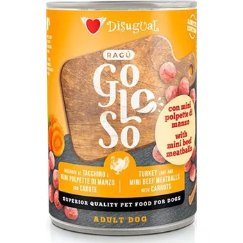 Krmivo pro psa Disugual Dog Gurmánské krůtí Ragú s mini hovězí masovými kuličkami s mrkví 400g