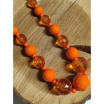 Náramek Sada náhrdelník, náramek a náušnice barva oranžová