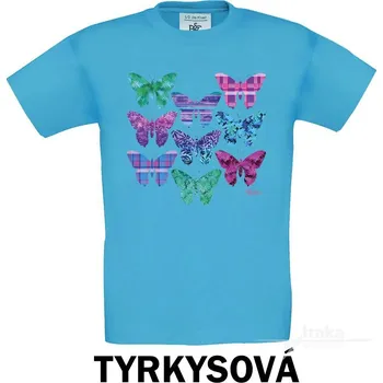Chlapecké tričko Tričko dětské KR, Motýli Barva: Tyrkysová, Velikost: 146